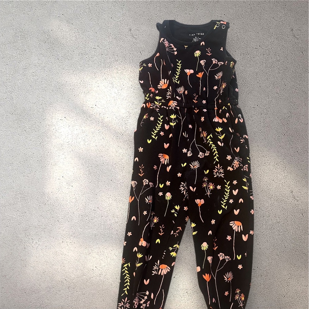 Floral Black Jumpsuit